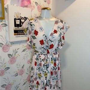 BB Dakota Red and Black Floral Mini Dress